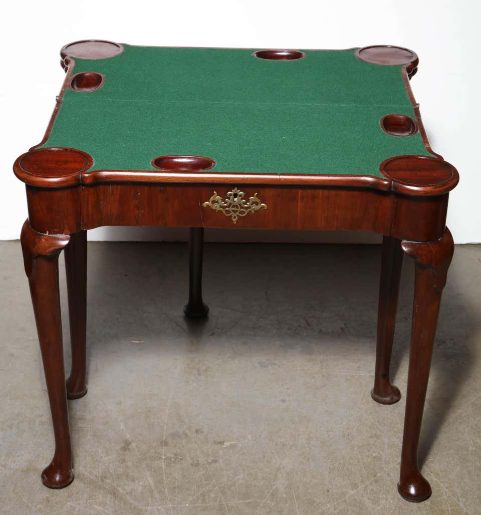 Queen Anne Mahogany Triple Top Card Table