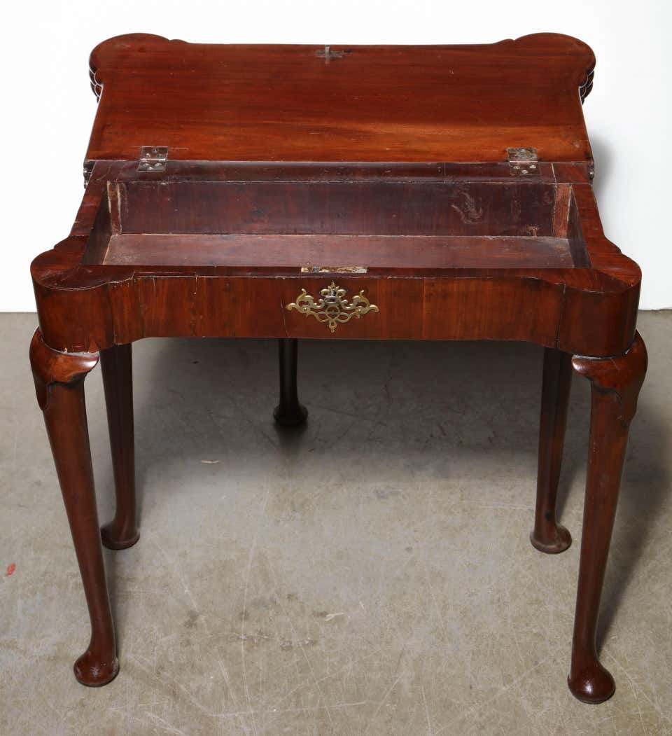 Queen Anne Mahogany Triple Top Card Table