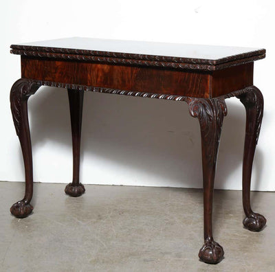 George II mahogany Ball and Claw Foot Card Table
