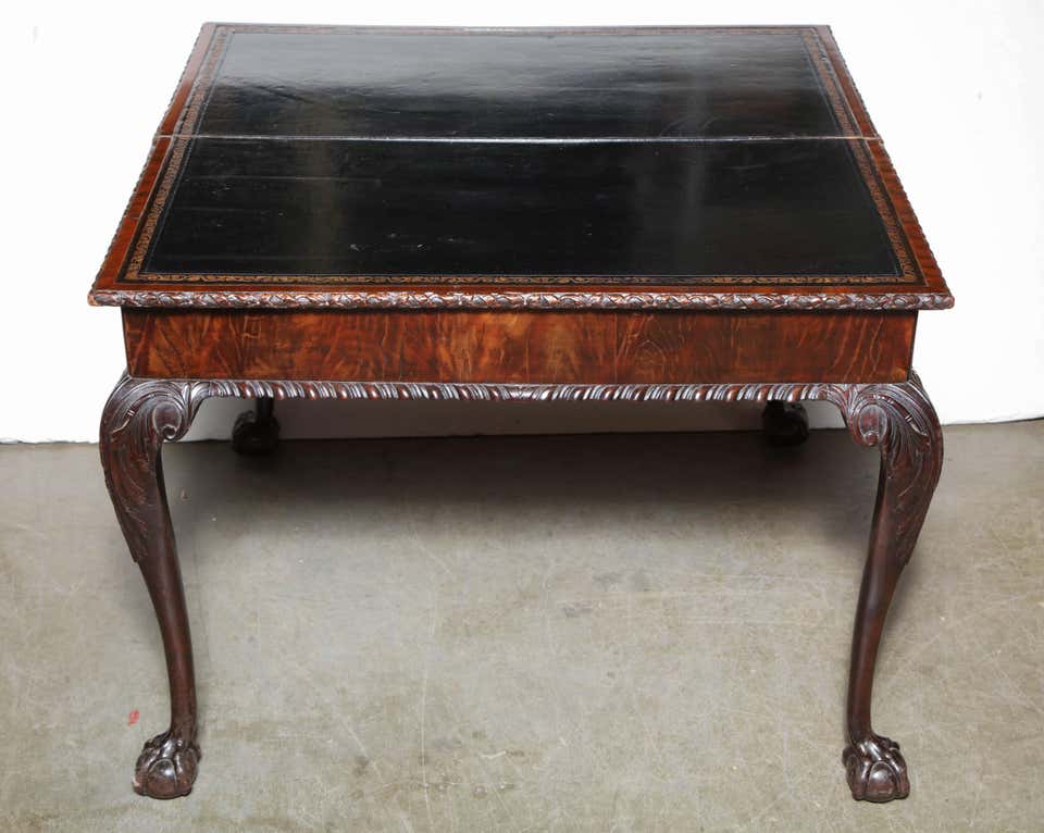 George II mahogany Ball and Claw Foot Card Table