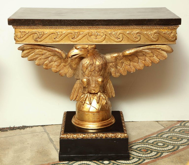 Pair of George II Carved Eagle Consoles