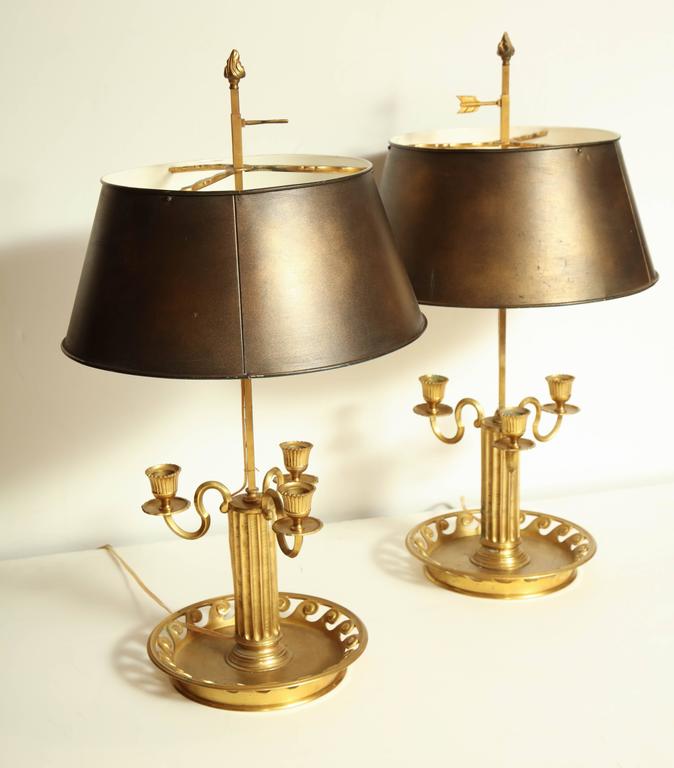 Pair of Louis XVI Bouillotte Lamps