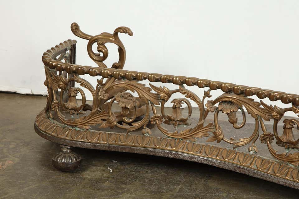 Rococo Bronze Fireplace Fender