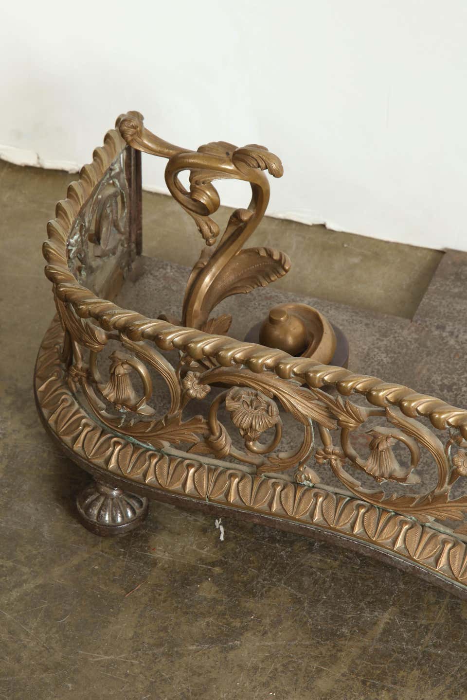 Rococo Bronze Fireplace Fender