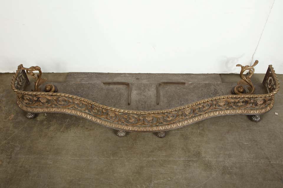 Rococo Bronze Fireplace Fender