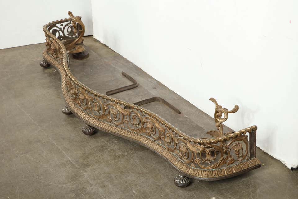 Rococo Bronze Fireplace Fender