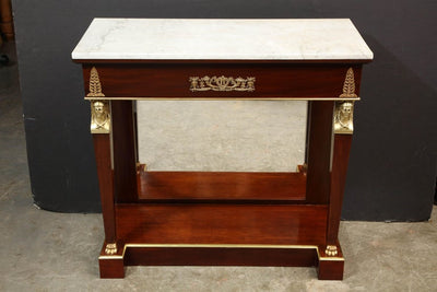 Pair of Empire Marble-Top Consoles