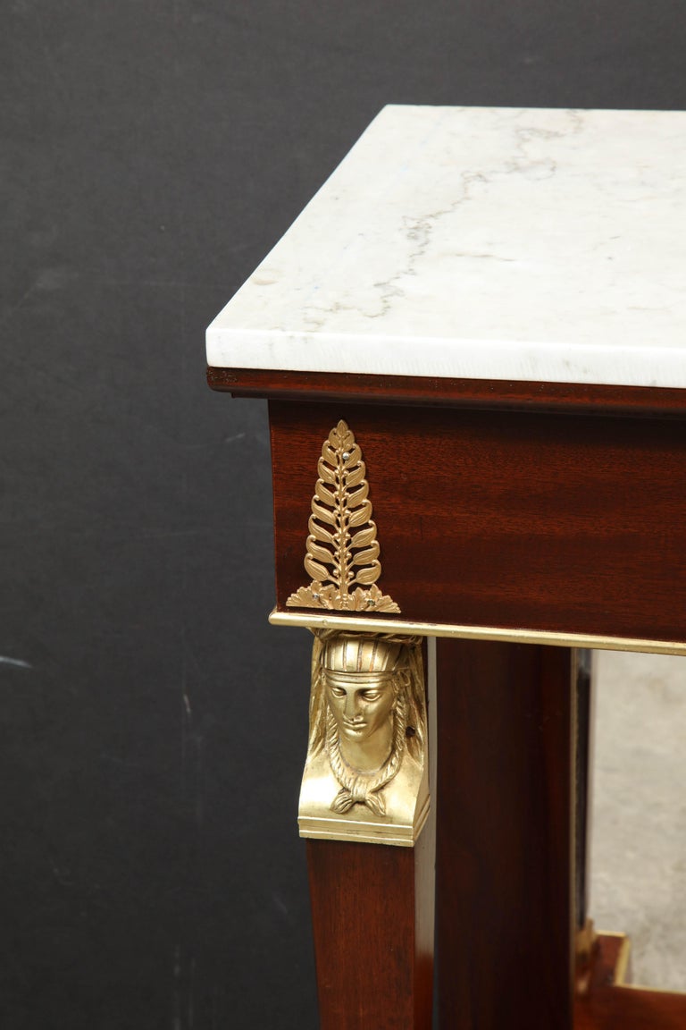 Pair of Empire Marble-Top Consoles