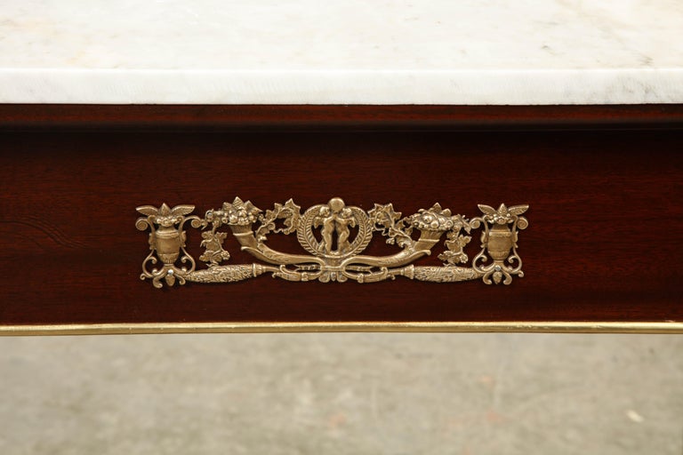 Pair of Empire Marble-Top Consoles
