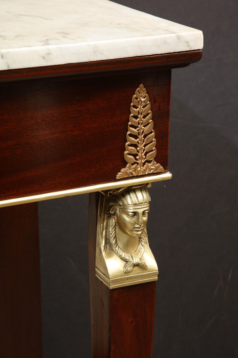 Pair of Empire Marble-Top Consoles