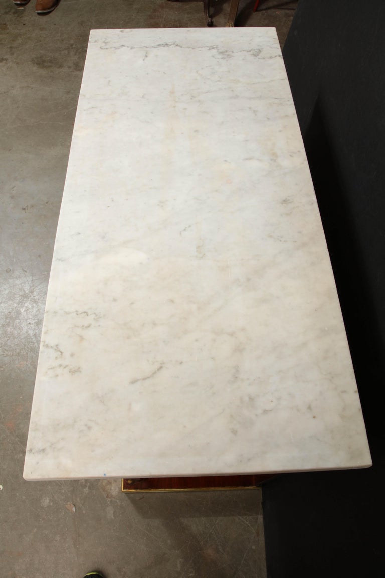 Pair of Empire Marble-Top Consoles