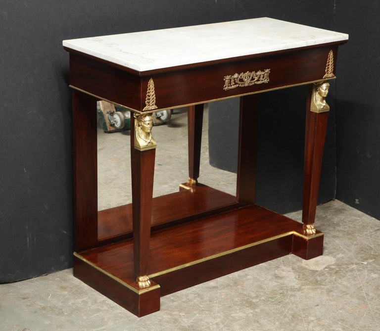 Pair of Empire Marble-Top Consoles