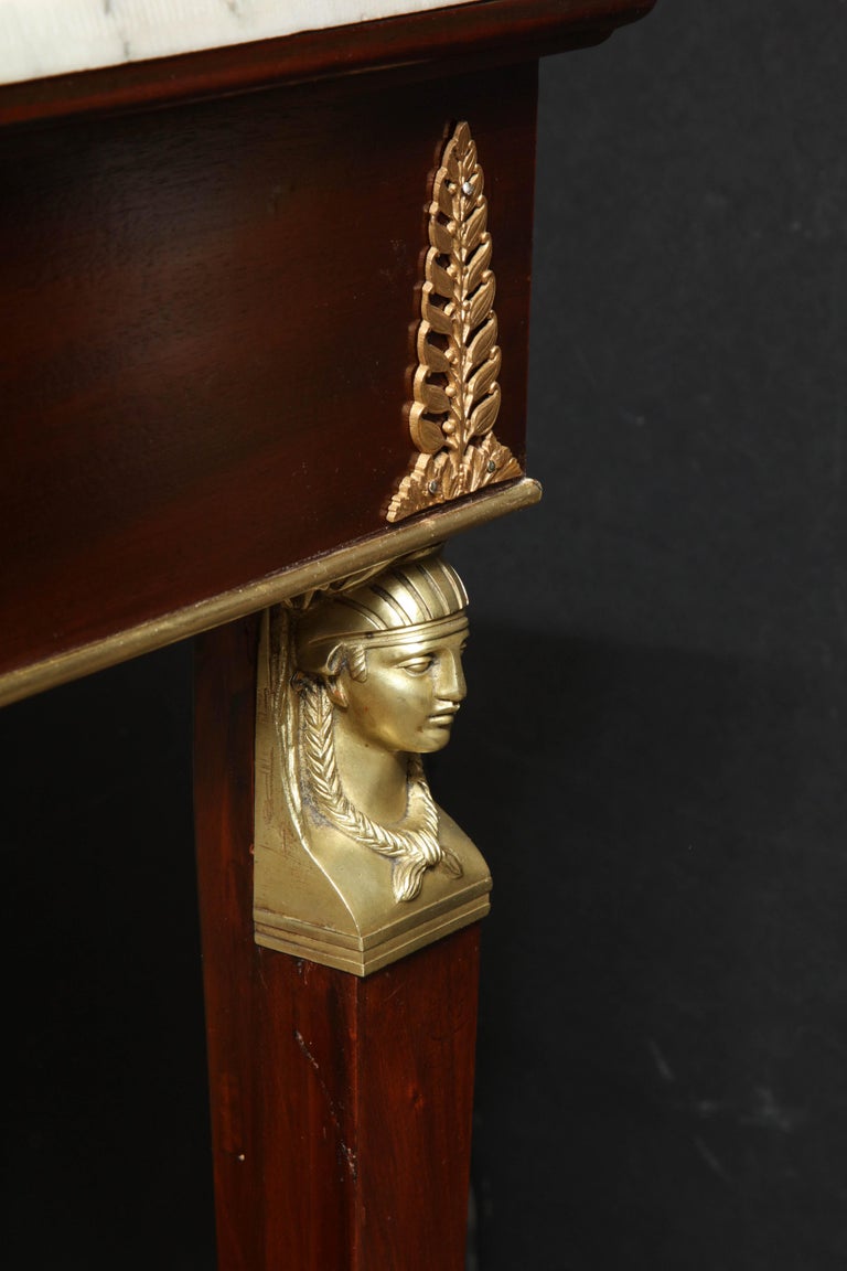 Pair of Empire Marble-Top Consoles