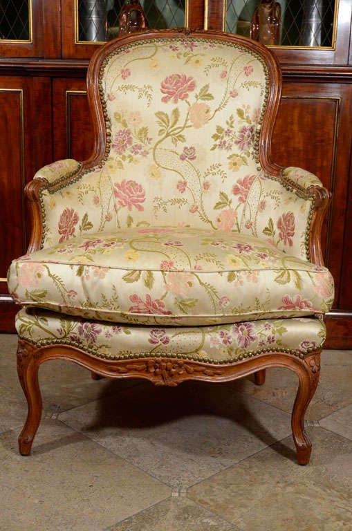 Pair of Louis XV Walnut Bergeres