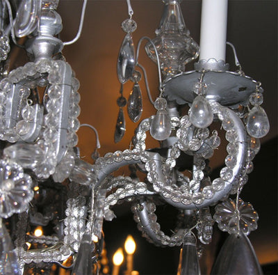 French Silvered 8-Light Chandelier