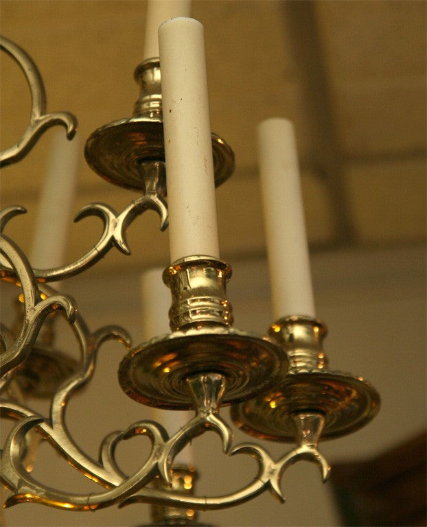 Unusual French Brass 15 Light Chandelier