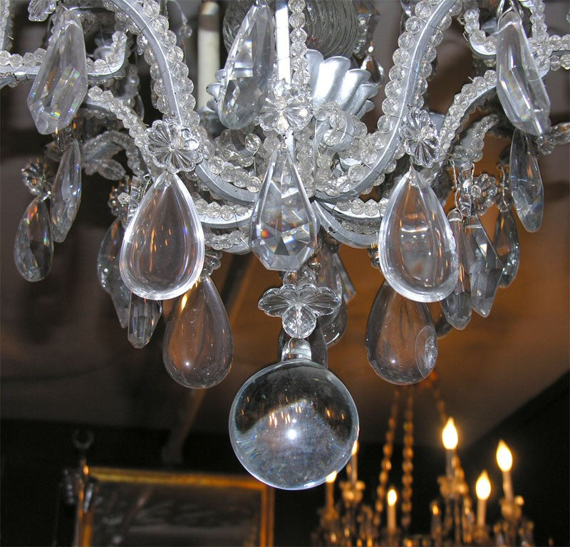 French Silvered 8-Light Chandelier