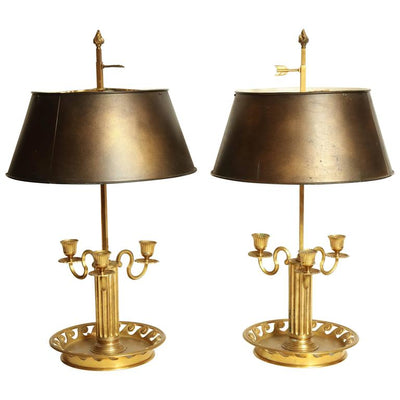 Pair of Louis XVI Bouillotte Lamps