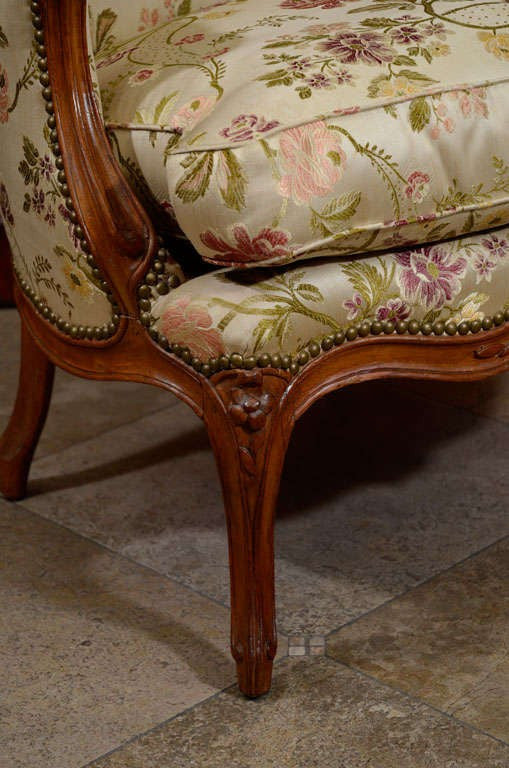 Pair of Louis XV Walnut Bergeres