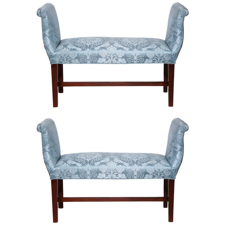 Pair of George III Mahogany Window Benches