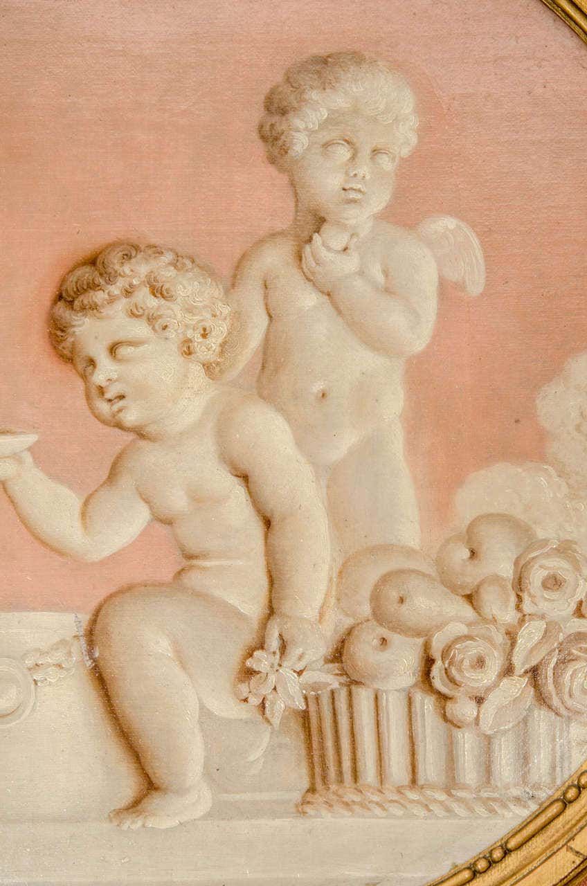 Pair of Neoclassic Grisailles Paintings