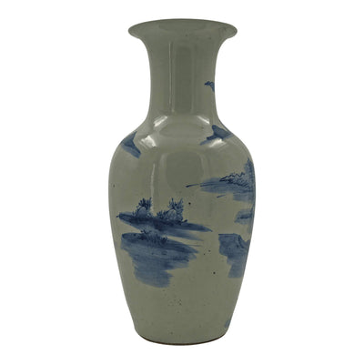 Pair of Chinese Blue and White Lake Vases