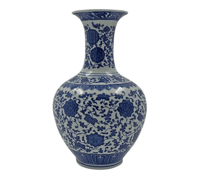 Pair of Chinese Blue and White Chrysanthemum Vase