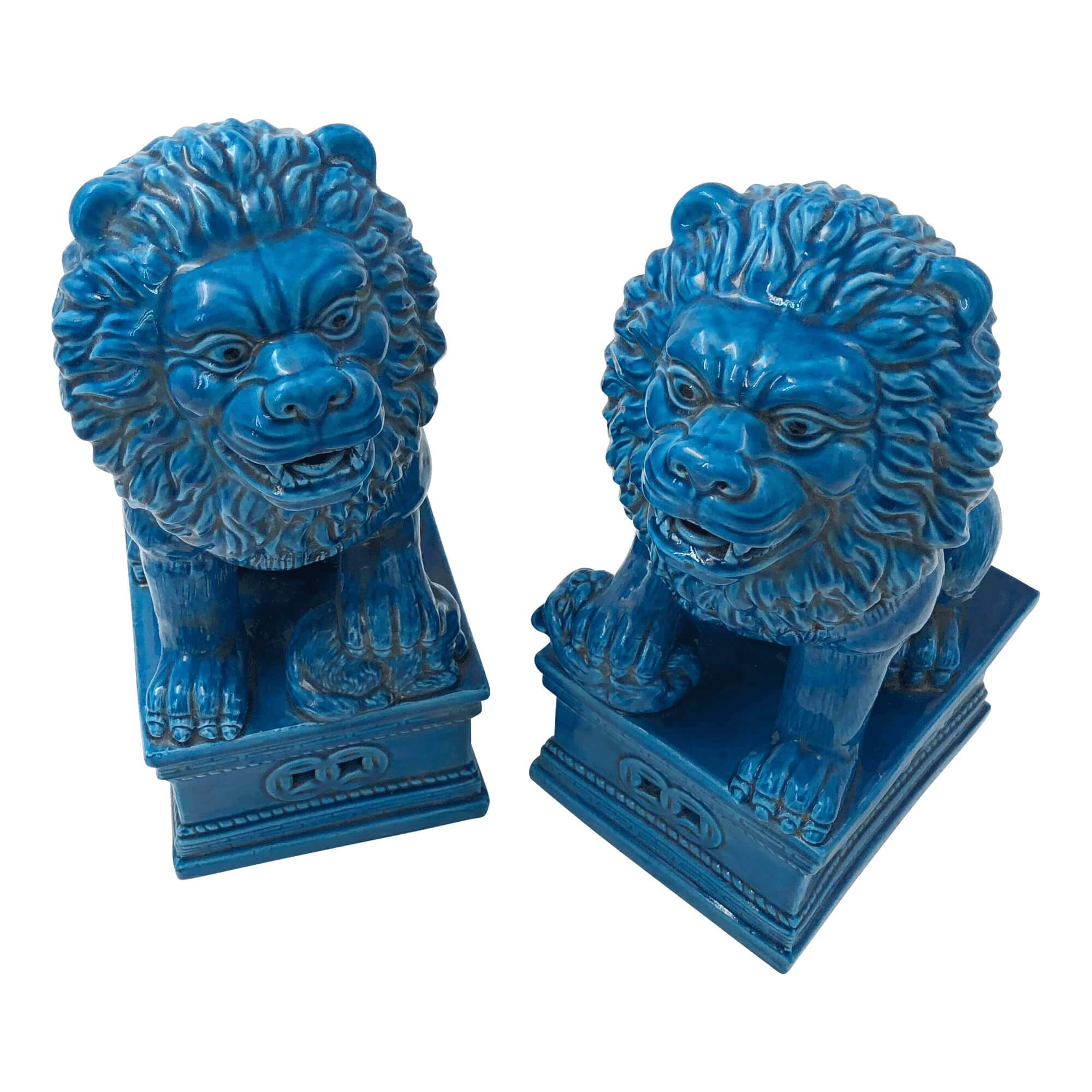 Pair of Chinese Porcelain Lions