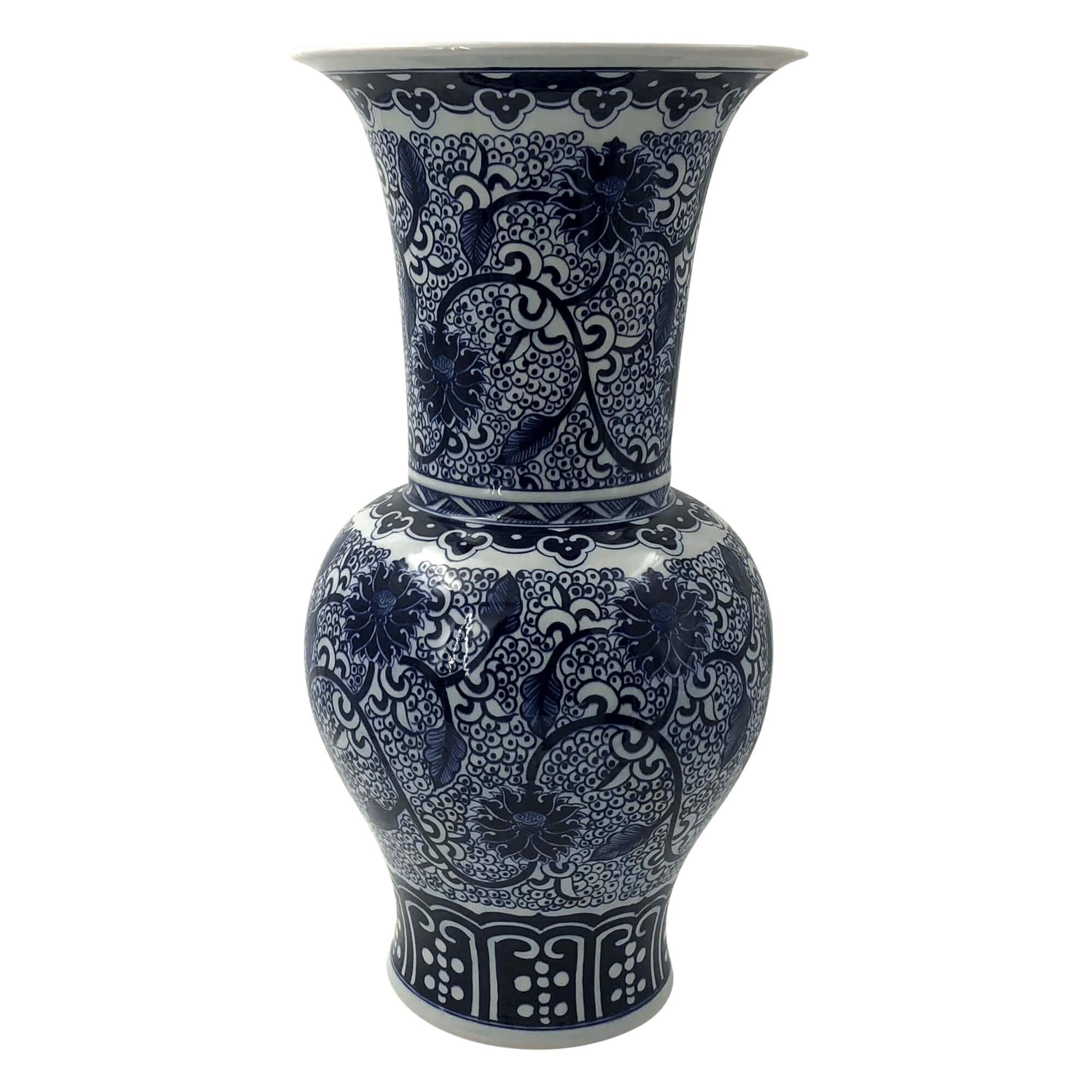 Pair of Hand Painted Chinese Export Flower Vases