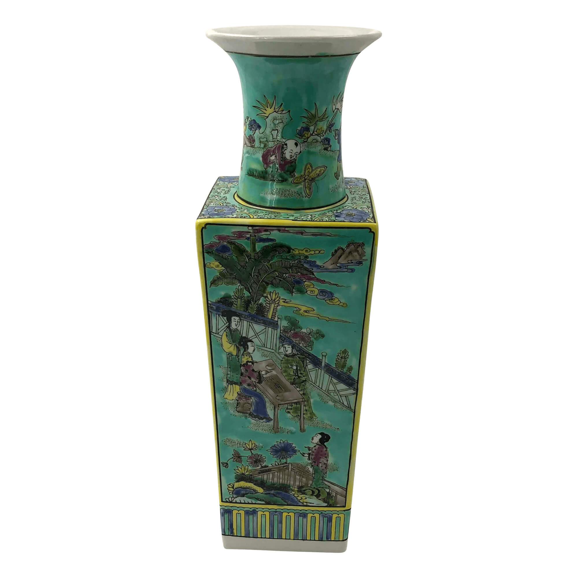 Pair of Large Chinese Flower Vases