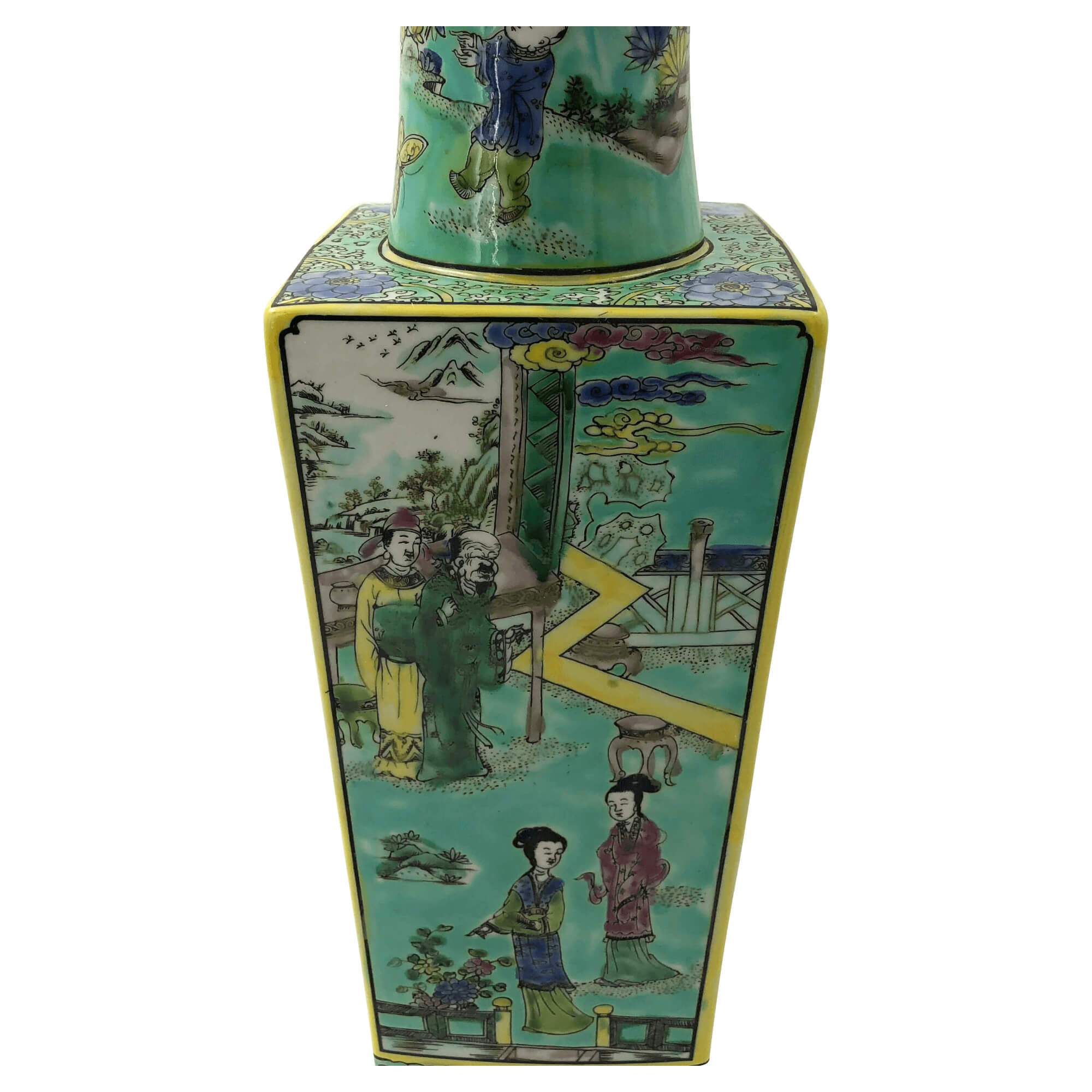 Pair of Large Chinese Flower Vases