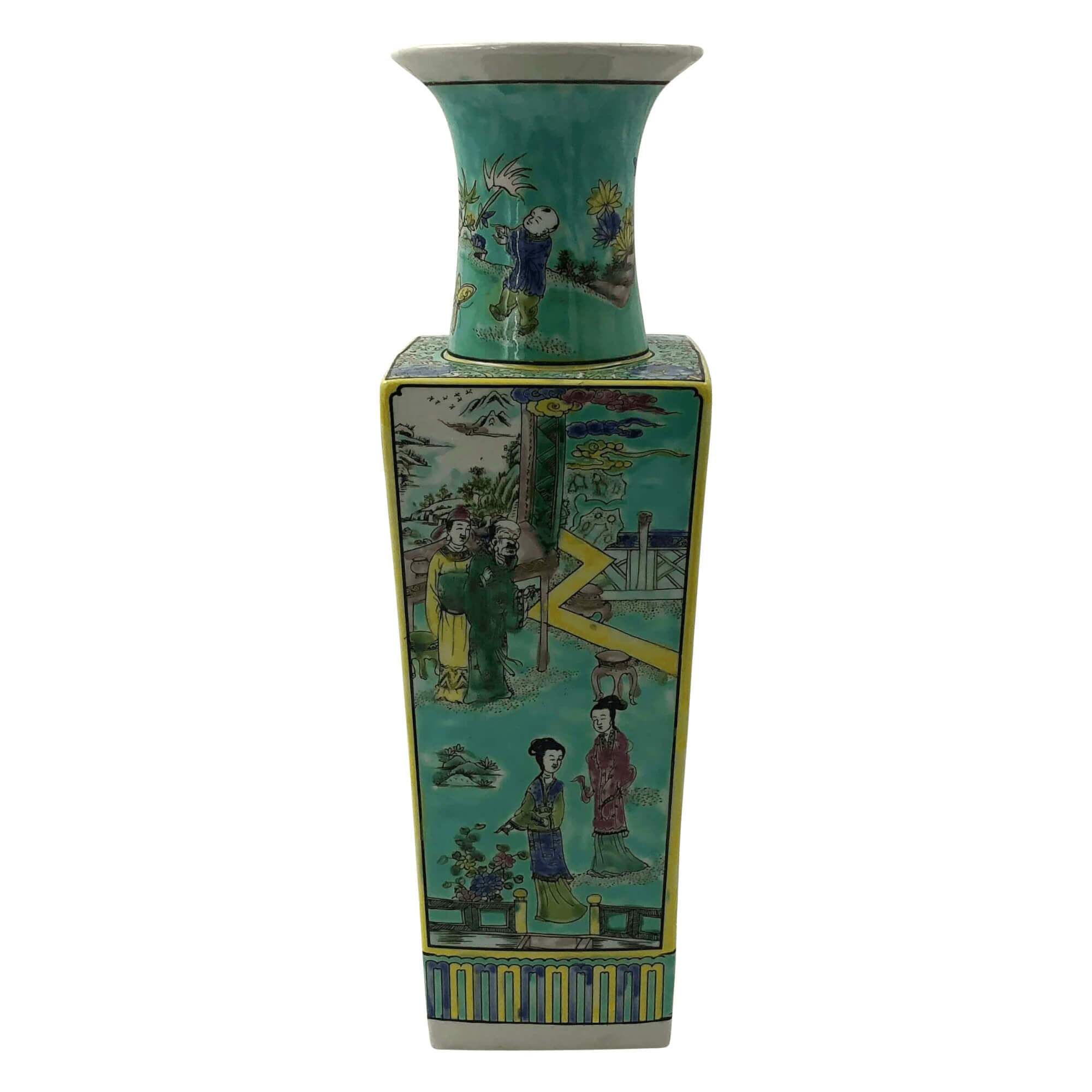 Pair of Large Chinese Flower Vases