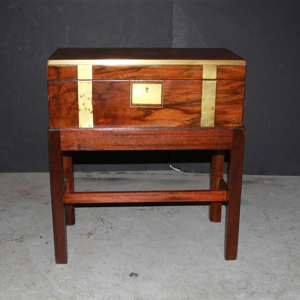 English Campaign Lap Desk on Stand - georgenantiques