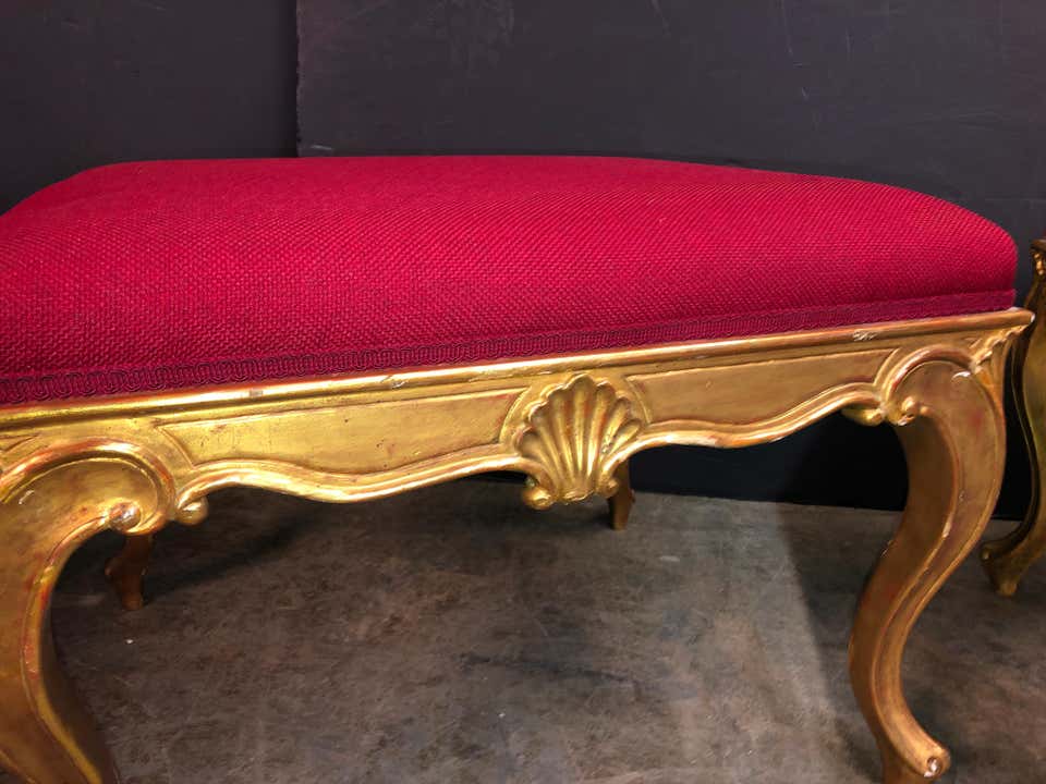 Pair of George III Style Gilt Stools