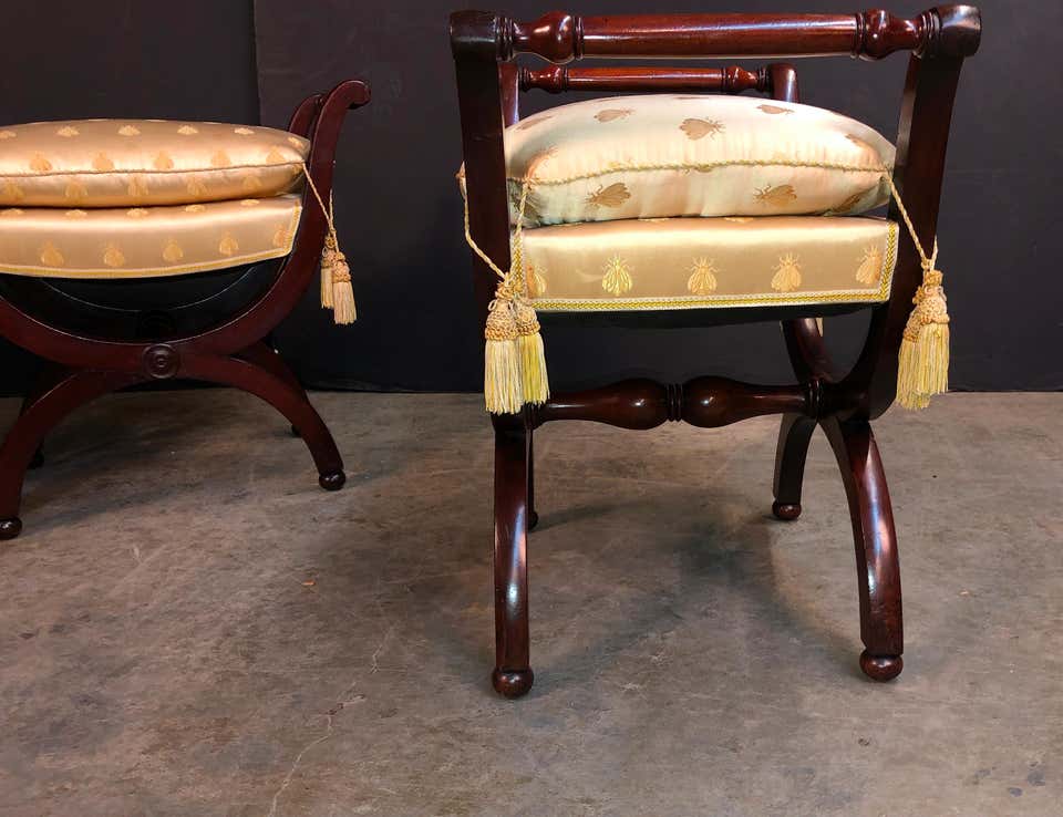 Pair of French Empire Stools