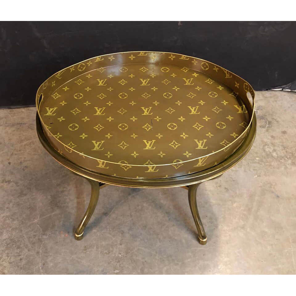 Louis Vuitton Hand Painted Tray on Stand - georgenantiques