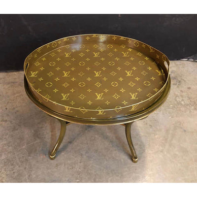 Louis Vuitton Hand Painted Tray on Stand