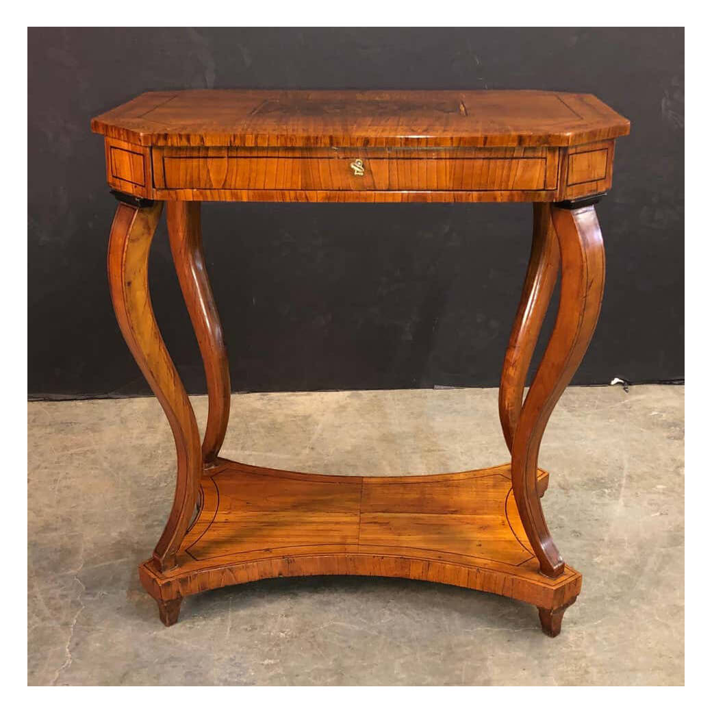 Charles X Walnut Inlaid Side Table