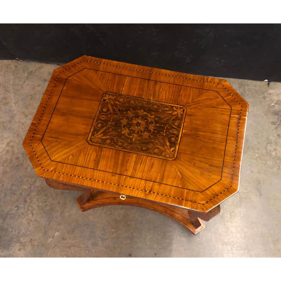 Charles X Walnut Inlaid Side Table