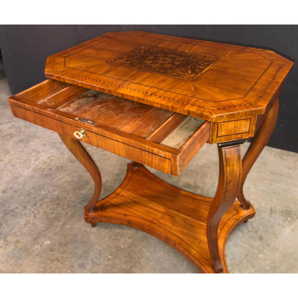 Charles X Walnut Inlaid Side Table