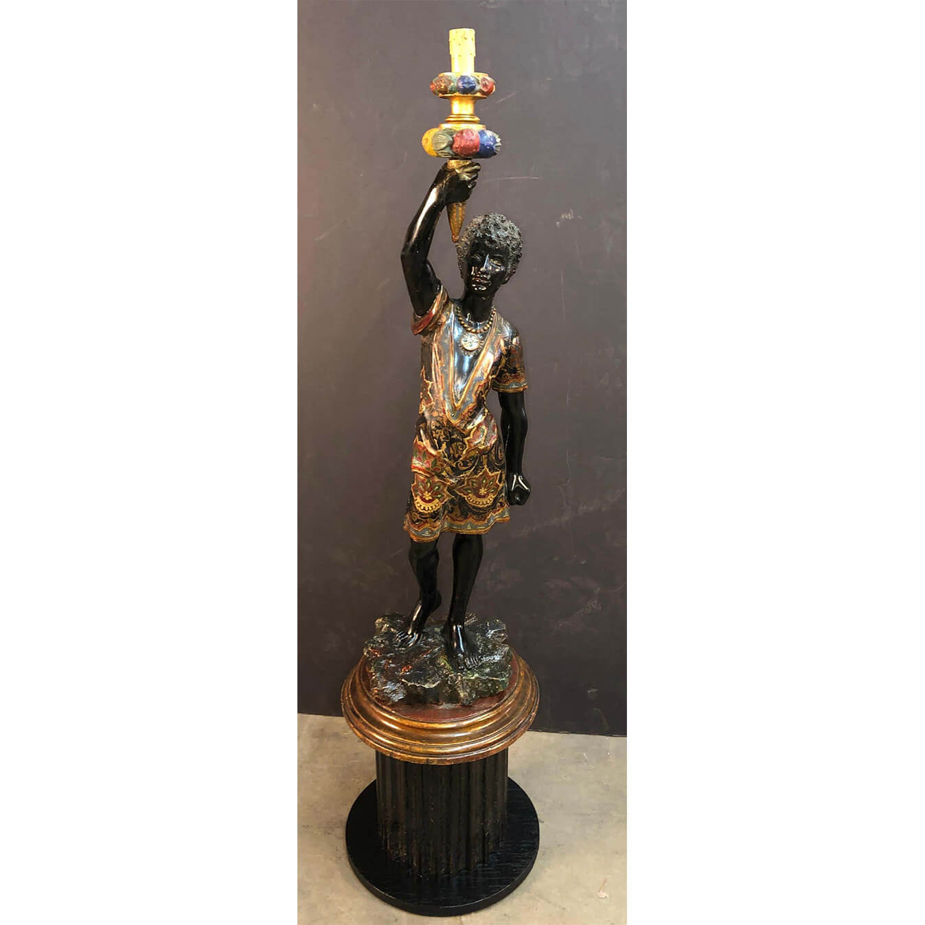 Italian Carved Figural Candelabra