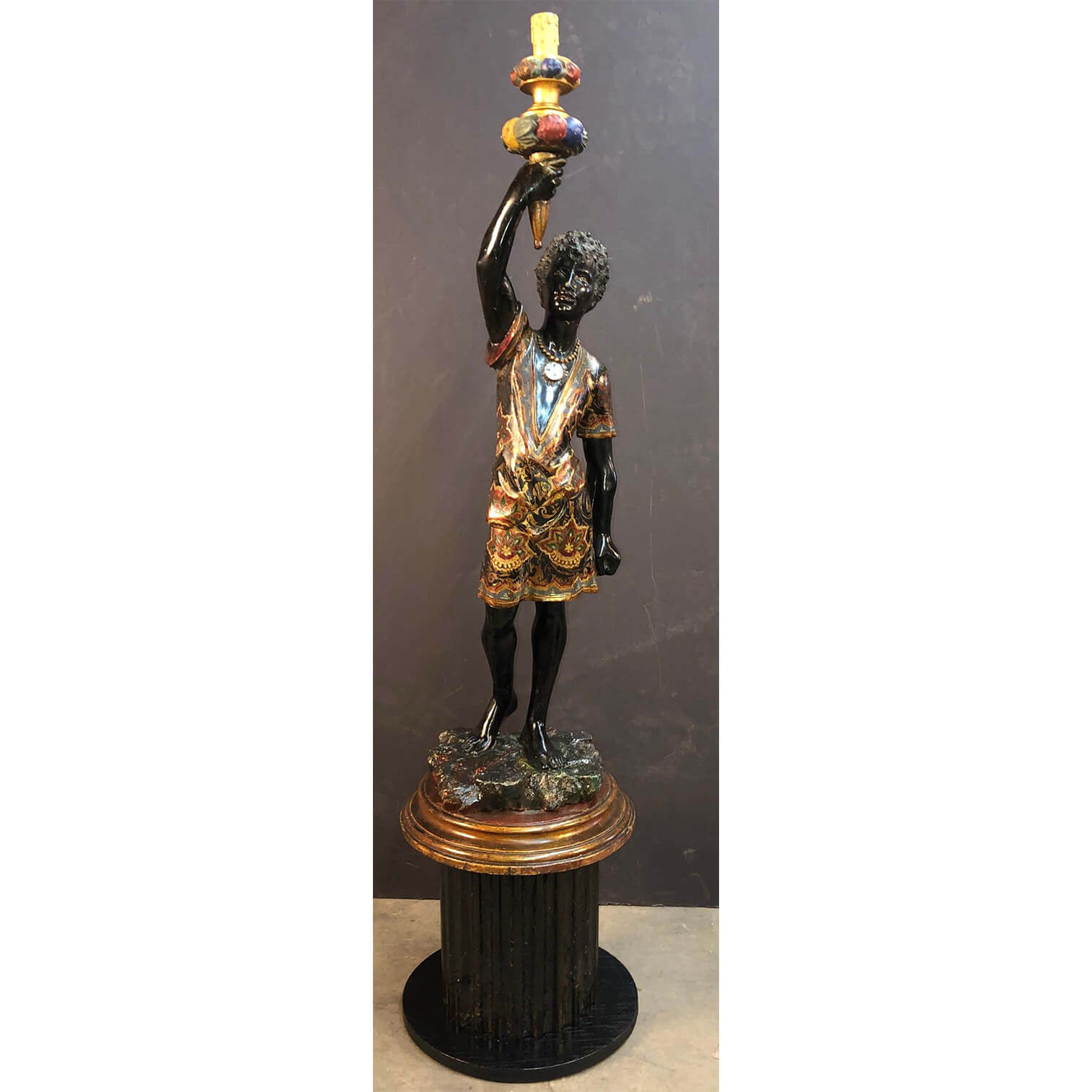 Italian Carved Figural Candelabra