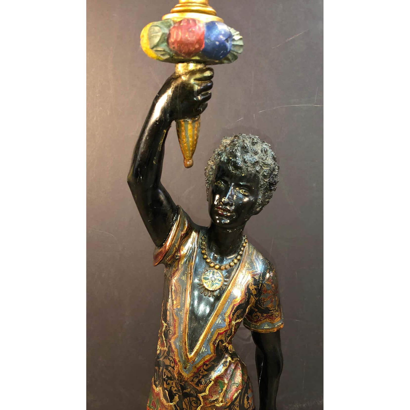 Italian Carved Figural Candelabra