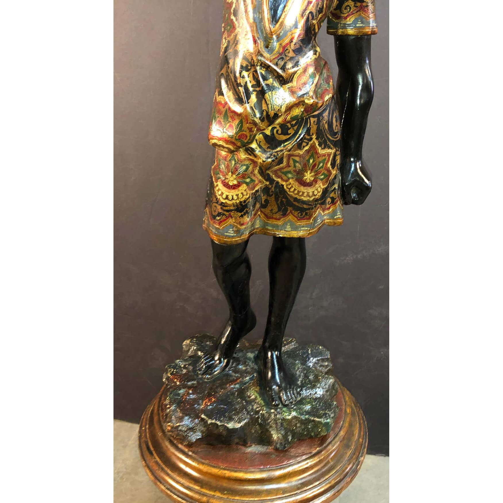 Italian Carved Figural Candelabra