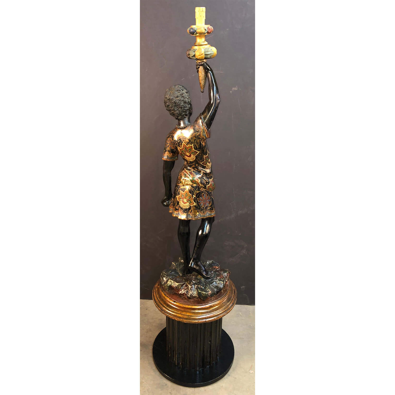 Italian Carved Figural Candelabra