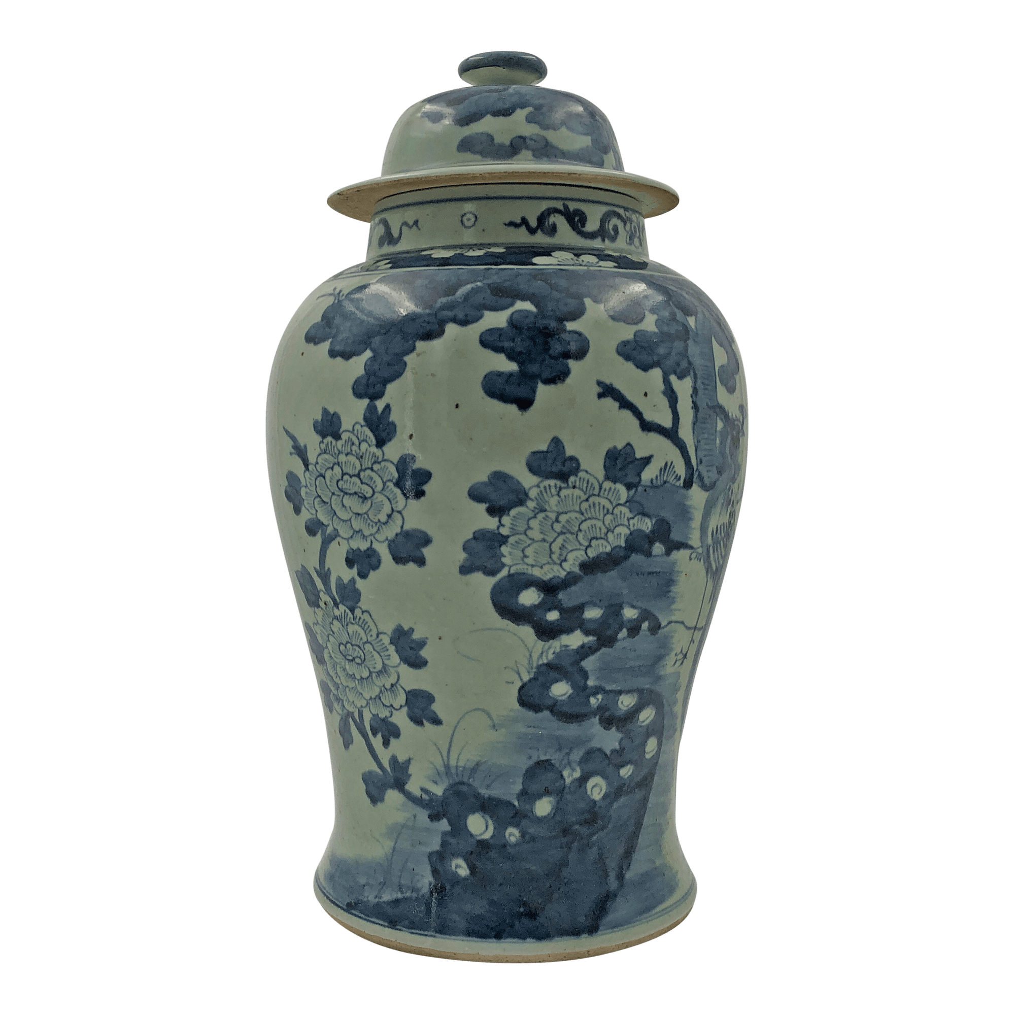 Large Chinese Pheasant Temple Jar