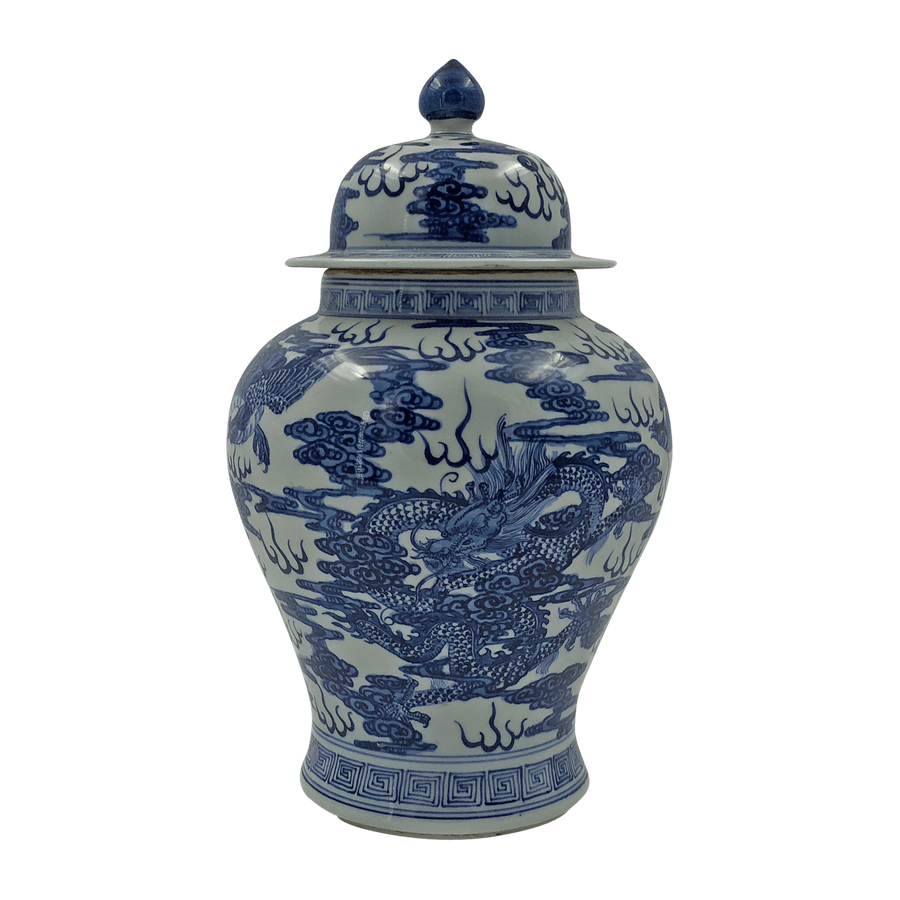 Chinese Blue and White Dragon Ginger Jar