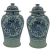 Pair of Large Chinese Still Life Temple Jar