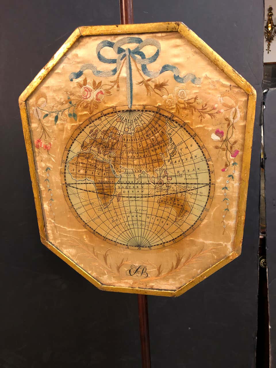 Rare Pair of Queen Anne Pole Screens