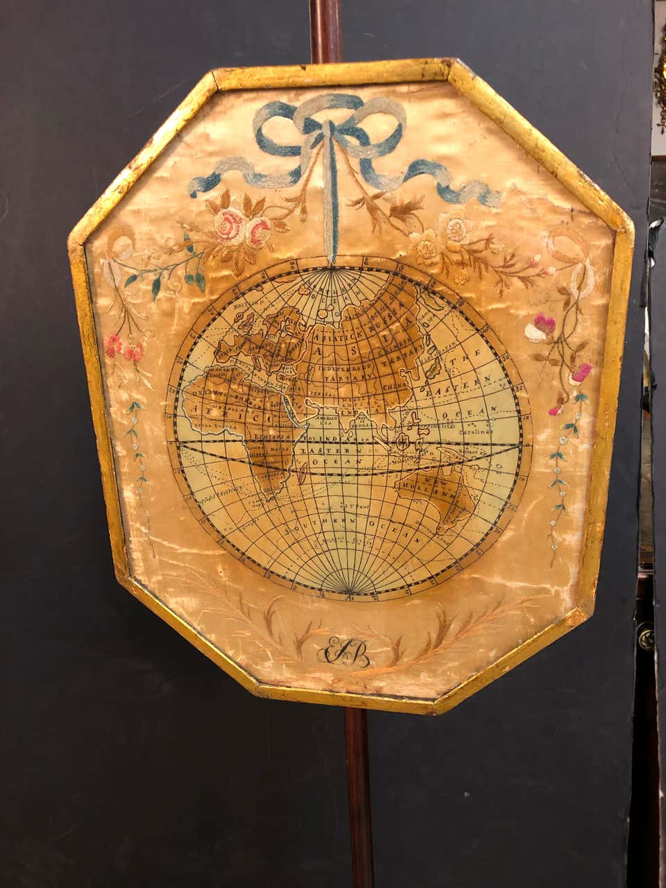 Rare Pair of Queen Anne Pole Screens